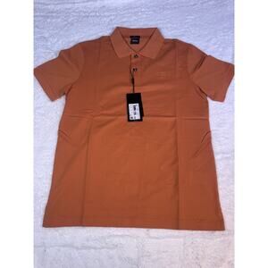 NWT BOSS Hugo Boss Slim Fit Short Sleeve Collared Polo Shirt Orange Men's Size M